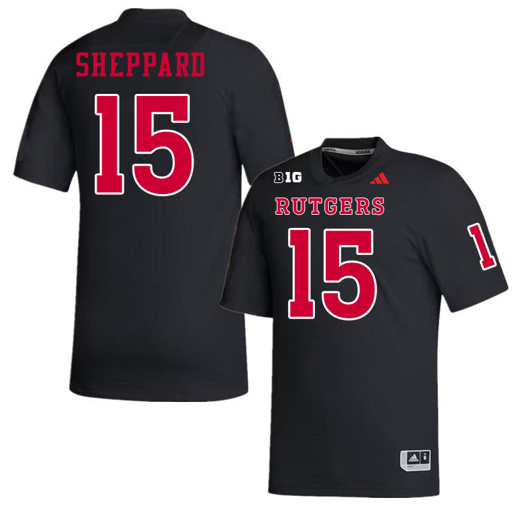 Men #15 Ajani Sheppard Rutgers Scarlet Knights 2024 College Football Jerseys Stitched-Black